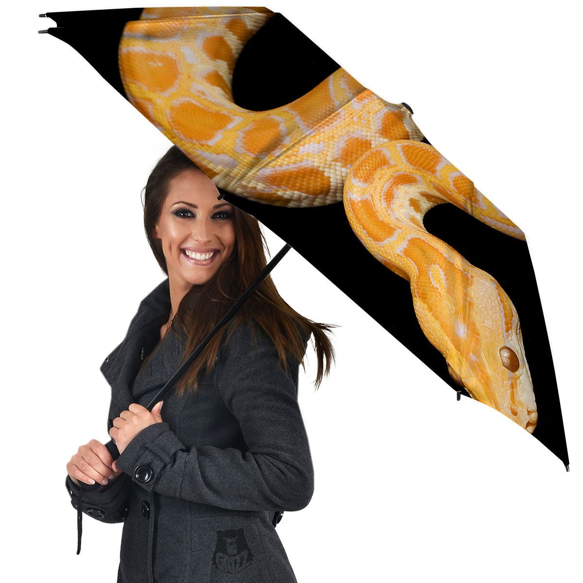 Snake Python Yellow Print Umbrella-grizzshop