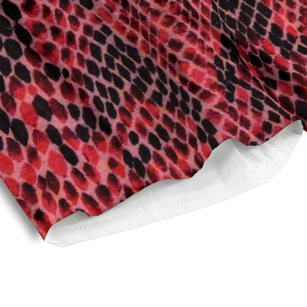 Snake Skin Black And Red Print Men's Athletic Shorts