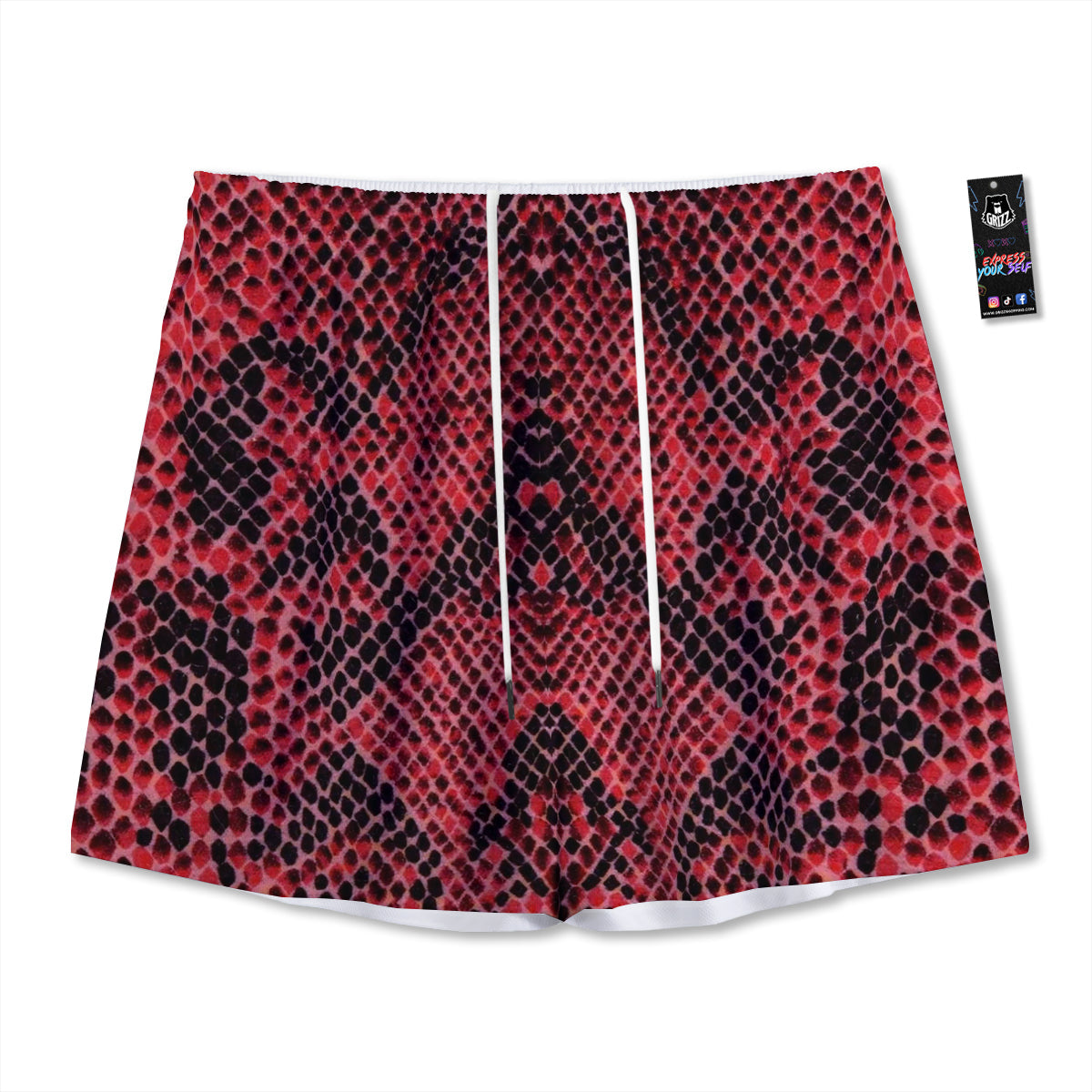 Stripe Camo Green Tiger Print Pattern Mesh Shorts
