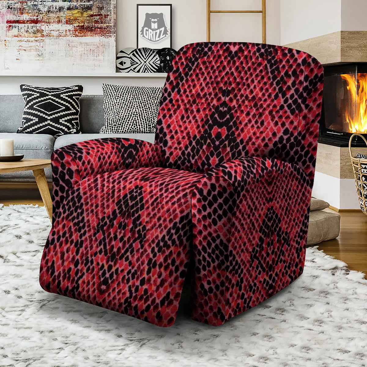 Red recliner online slipcover