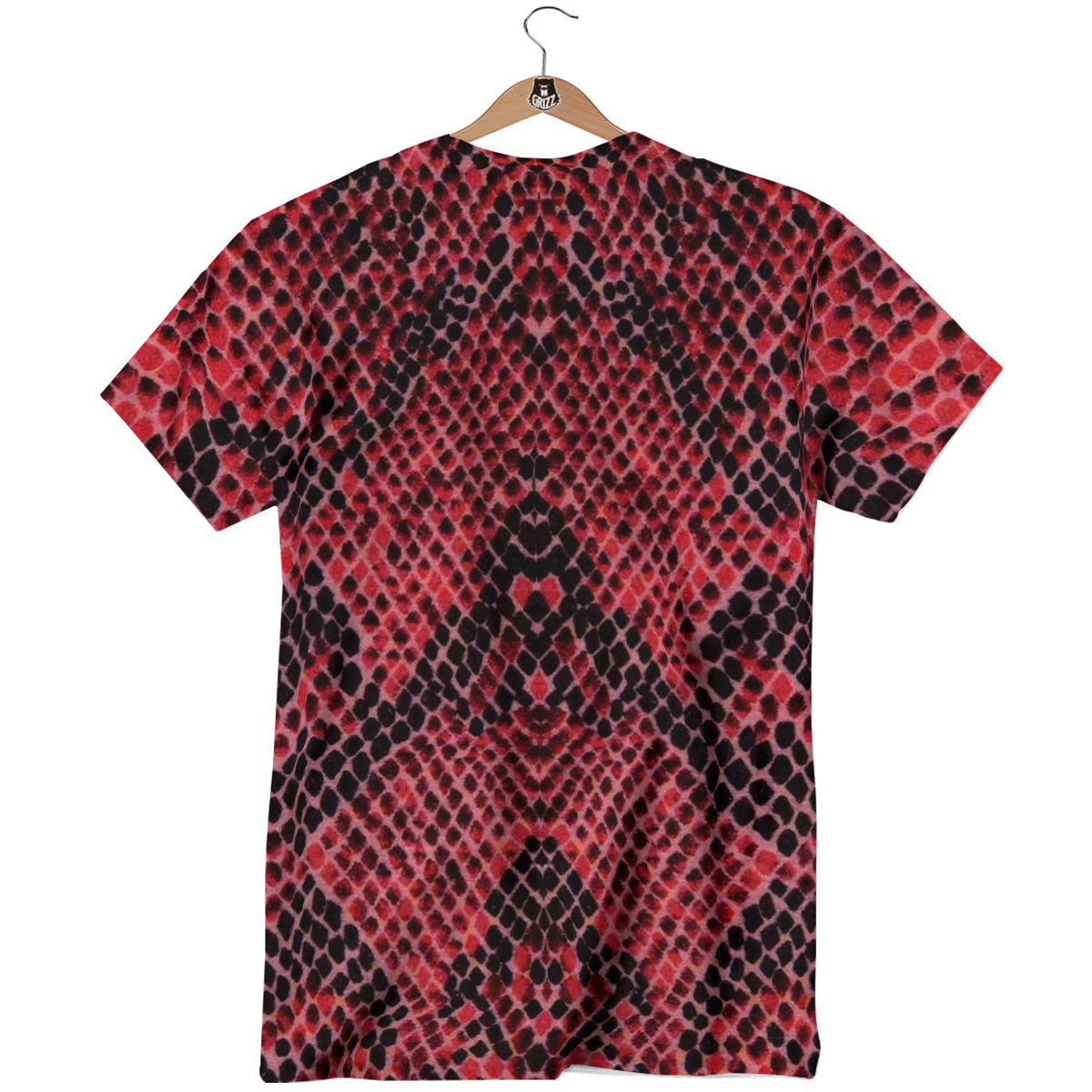 Snake Skin Black And Red Print T-Shirt-grizzshop