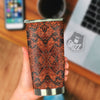 Snake Skin Black Orange Print Tumbler-grizzshop