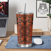 Snake Skin Black Orange Print Tumbler-grizzshop