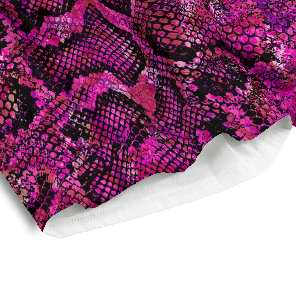 Snake Skin Black Pink Print Men's Athletic Shorts