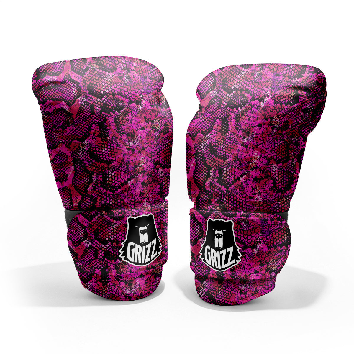 Snake Skin Black Pink Print Pro Boxing Glove