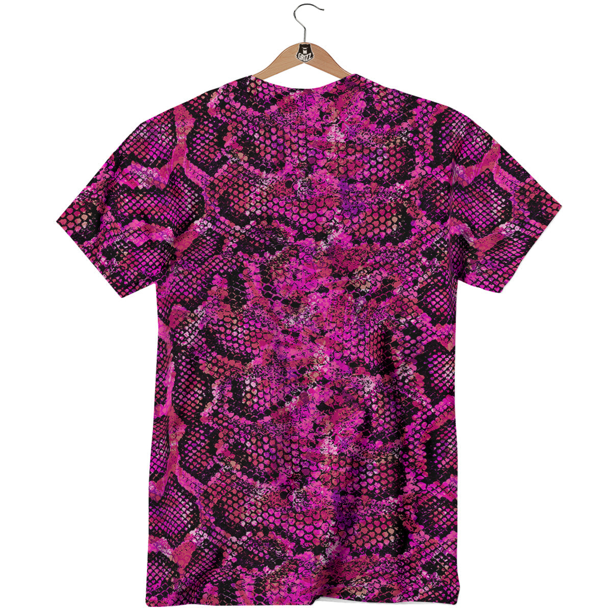 Snake Skin Black Pink Print T-Shirt-grizzshop