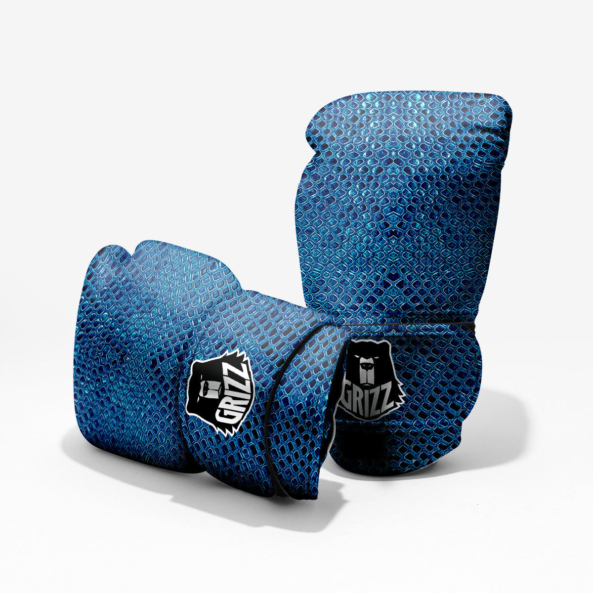 Snake Skin Blue Print Pro Boxing Glove