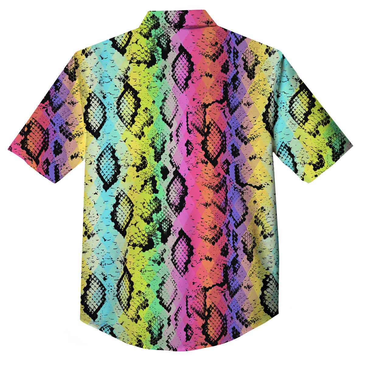 Snake Skin Psychedelic Print Button Up Shirt-grizzshop