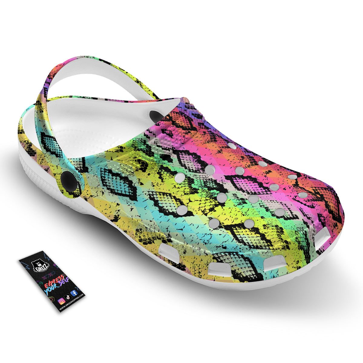 Snake Skin Psychedelic Print Clog-grizzshop