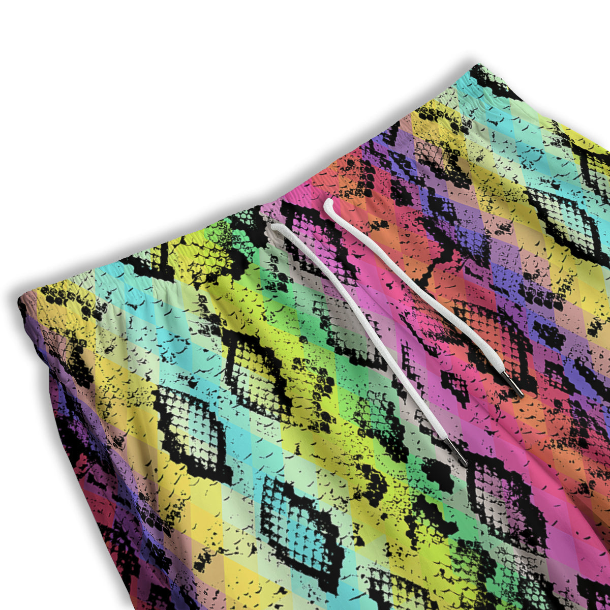 Snake Skin Psychedelic Print Men's Athletic Shorts