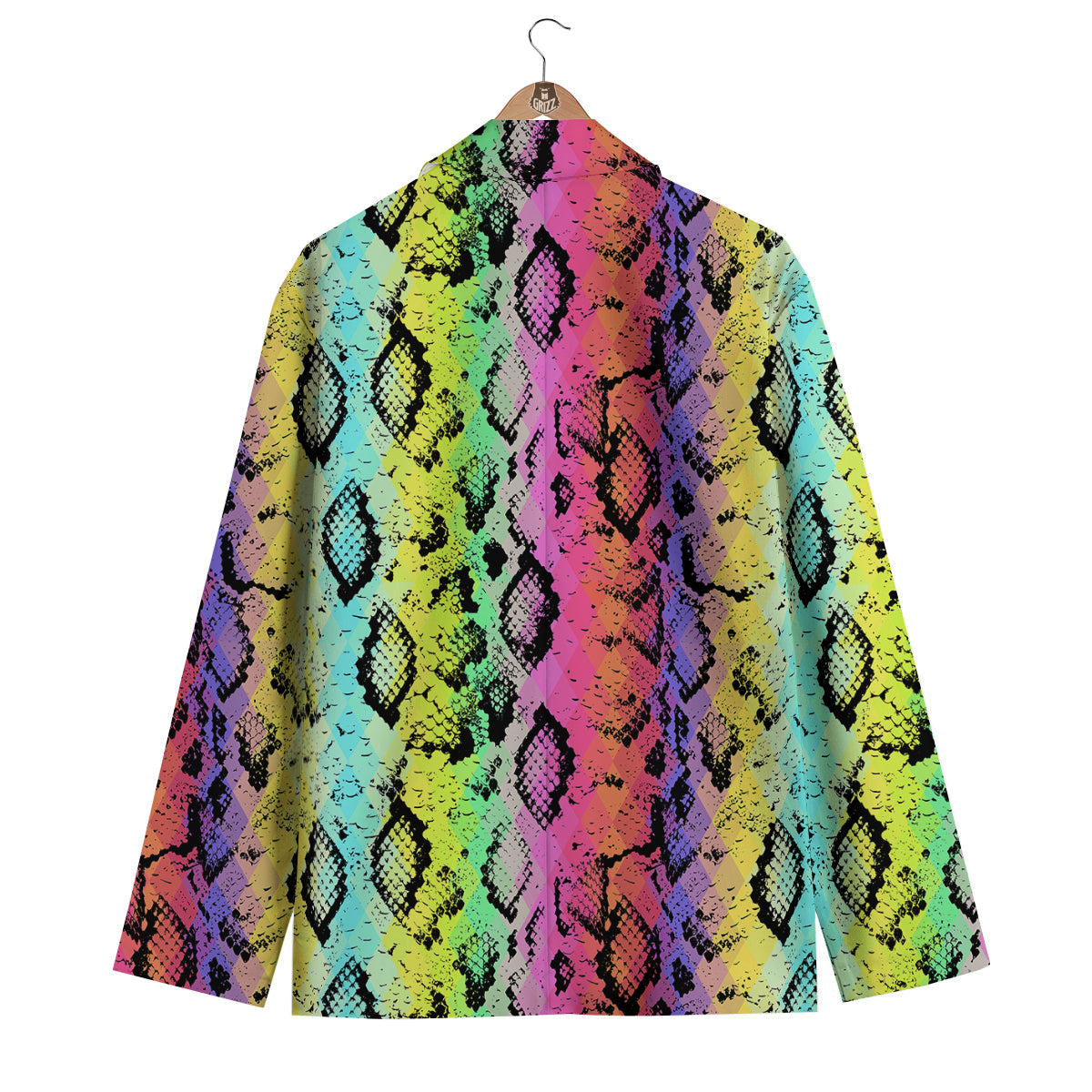 Snake Skin Psychedelic Print Men's Blazer-grizzshop
