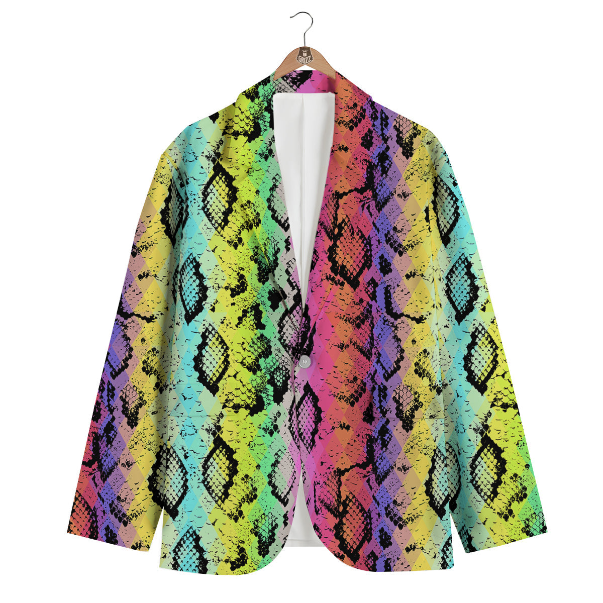 Snake Skin Psychedelic Print Men's Blazer-grizzshop