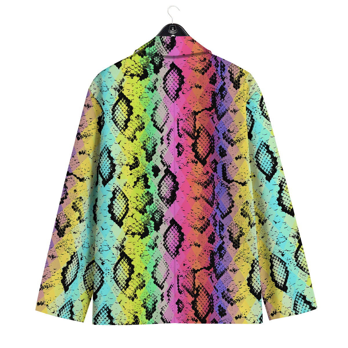 Snake Skin Psychedelic Print Men's Sport Coat-grizzshop