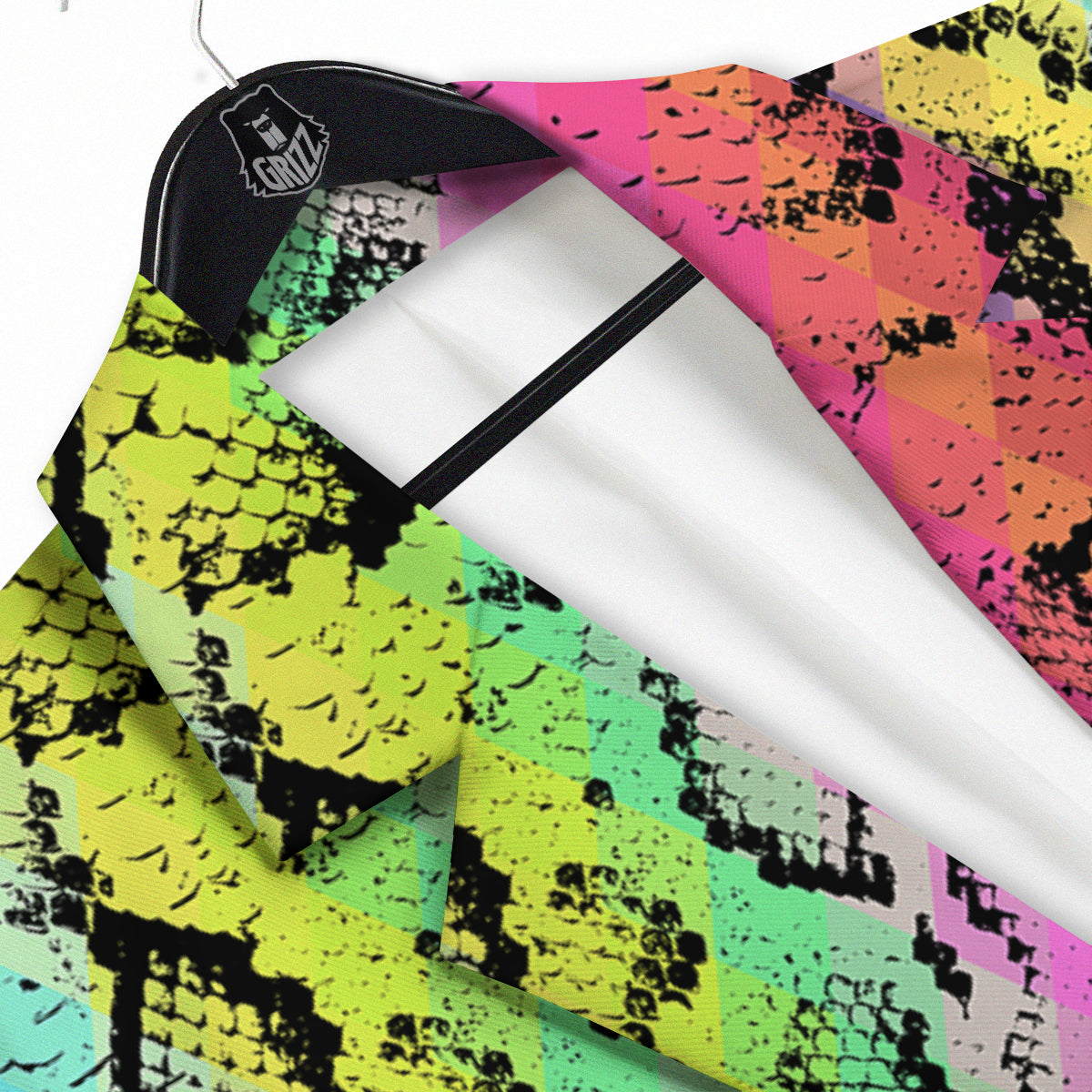 Snake Skin Psychedelic Print Men's Sport Coat-grizzshop