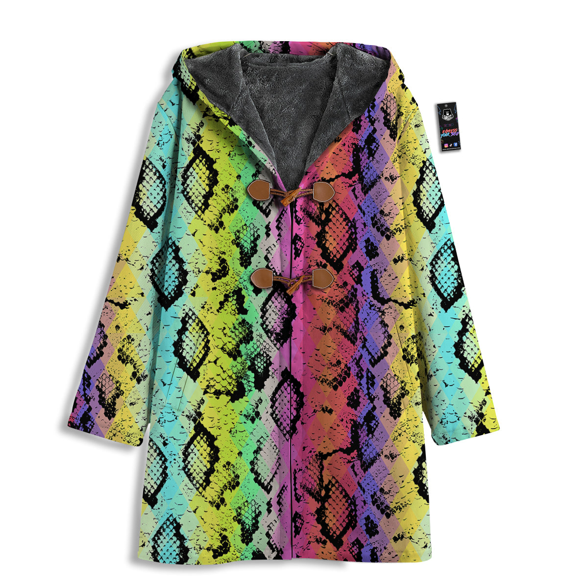 Snake Skin Psychedelic Print Men's Windbreaker Jacket-grizzshop