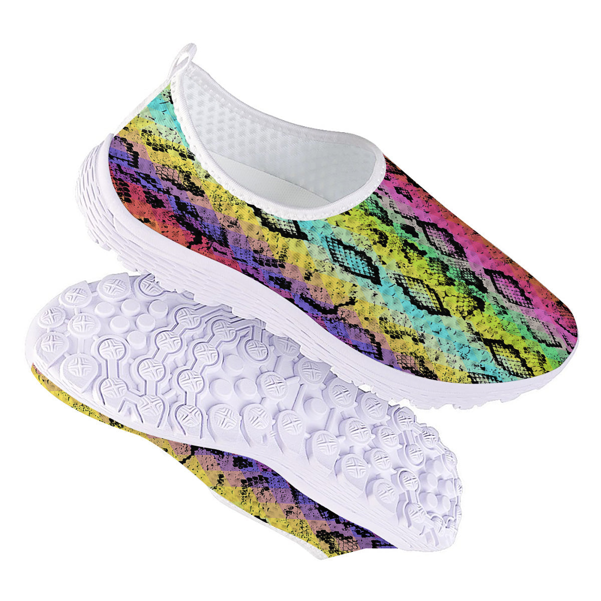 Snake Skin Psychedelic Print Nurse Shoes-grizzshop
