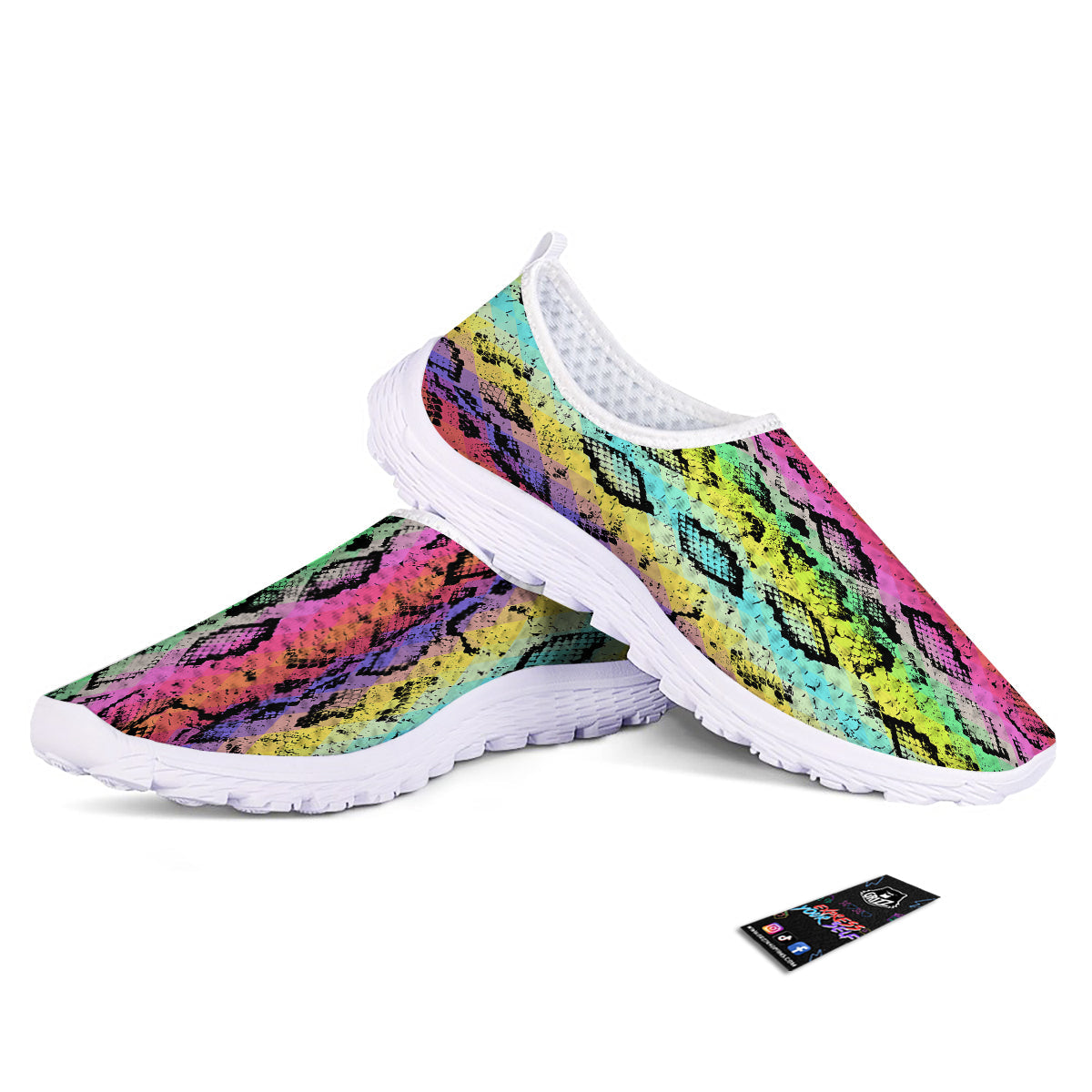 Snake Skin Psychedelic Print Nurse Shoes-grizzshop