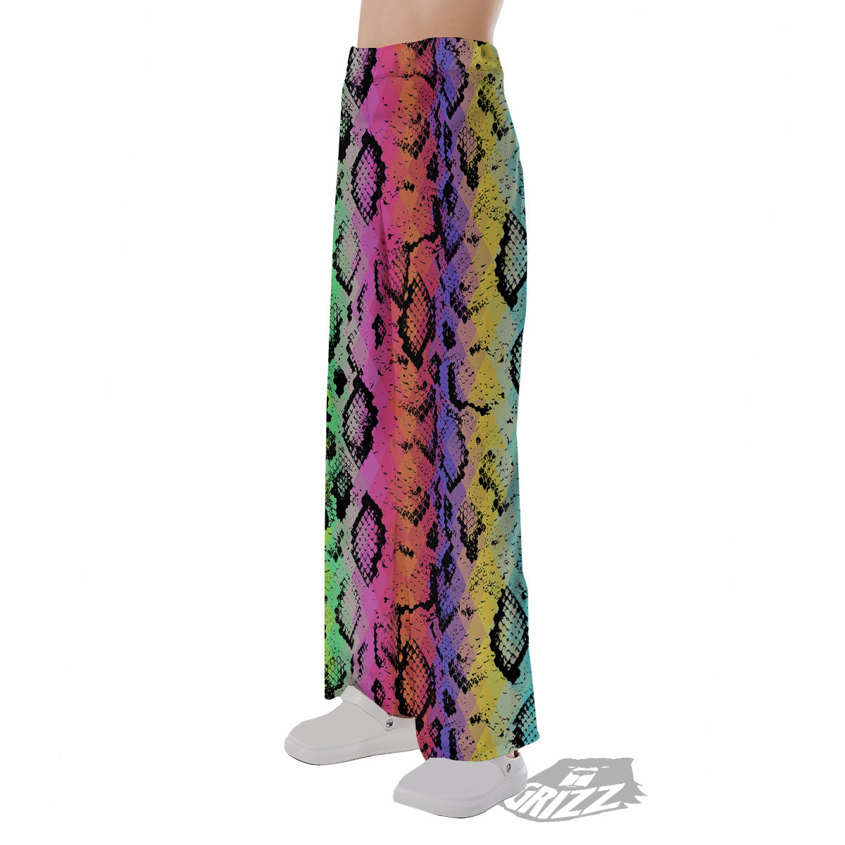 Snake Skin Psychedelic Print Pajama Pants-grizzshop