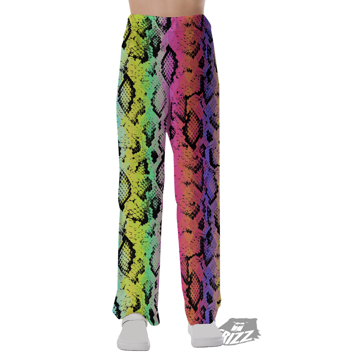 Snake Skin Psychedelic Print Pajama Pants-grizzshop