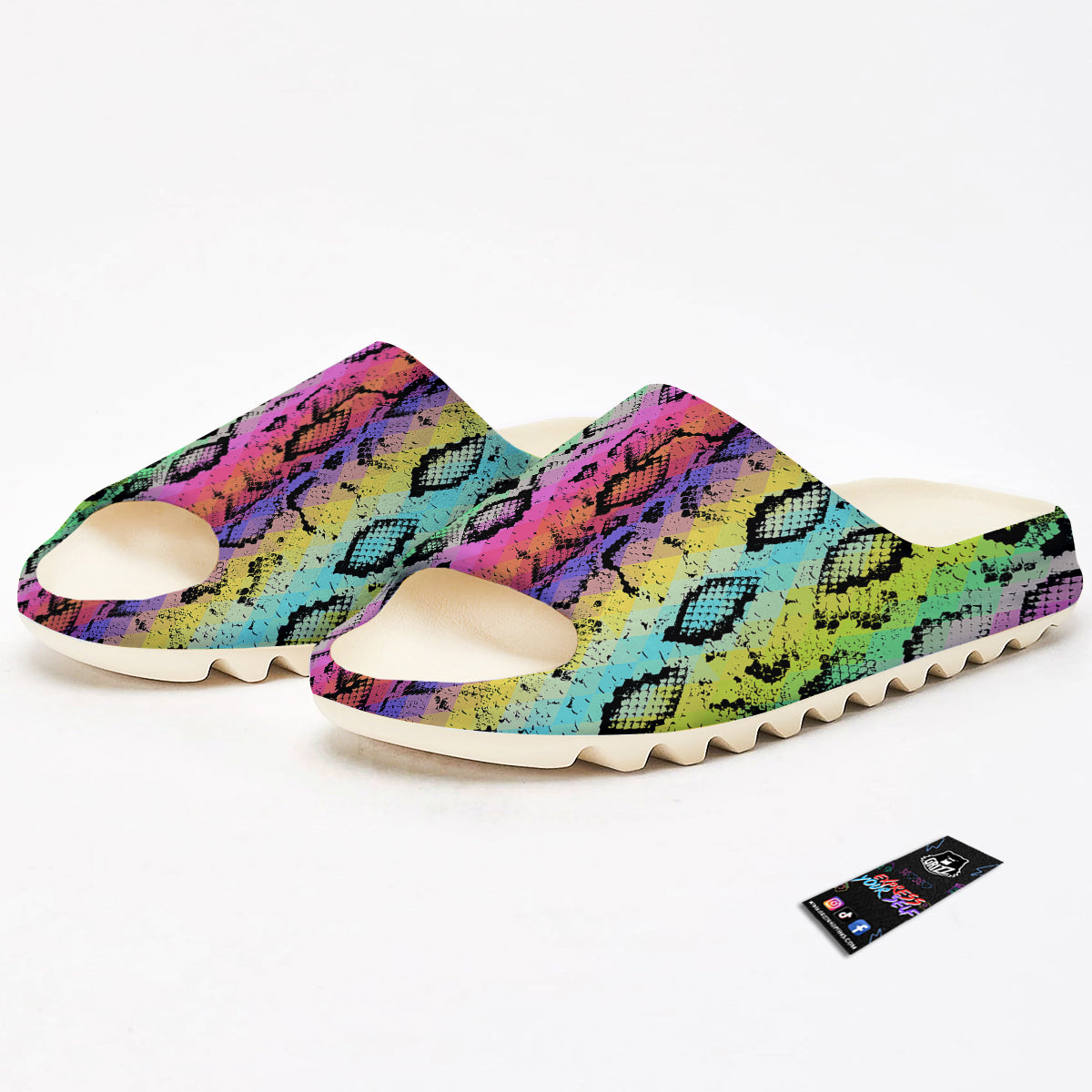 Snake Skin Psychedelic Print Sandals-grizzshop