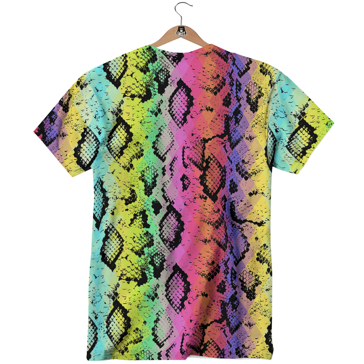 Snake Skin Psychedelic Print T-Shirt-grizzshop