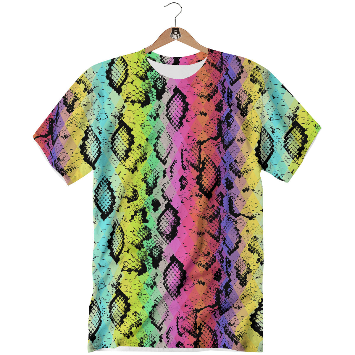 Snake Skin Psychedelic Print T-Shirt-grizzshop