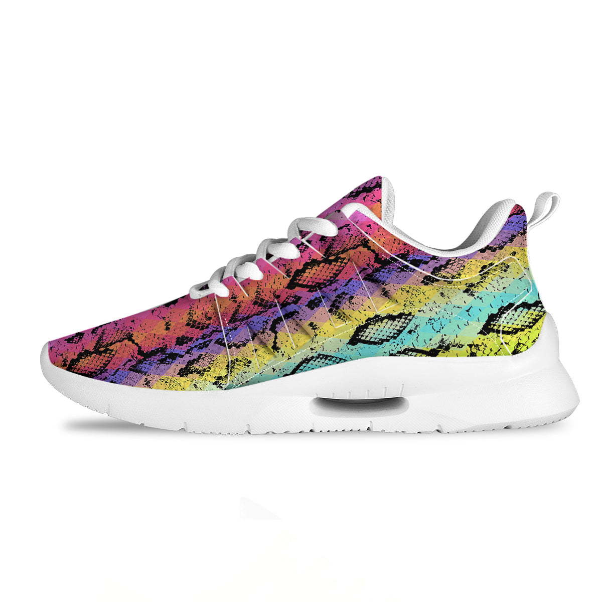 Snake Skin Psychedelic Print Tennis Shoes-grizzshop