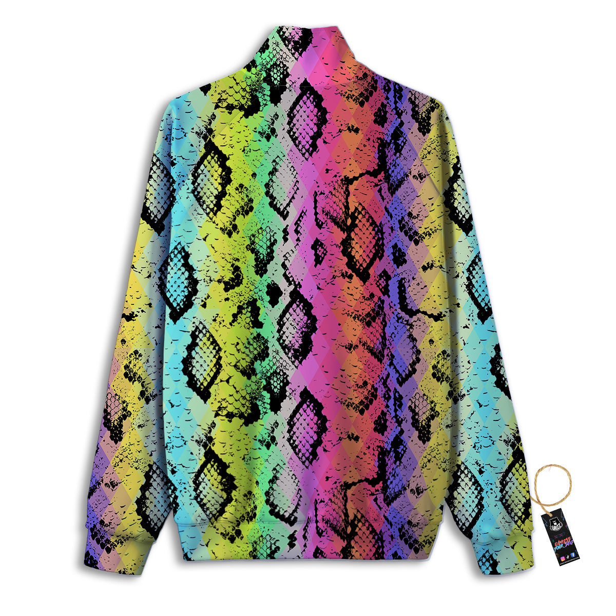 Snake Skin Psychedelic Print Track Jacket-grizzshop