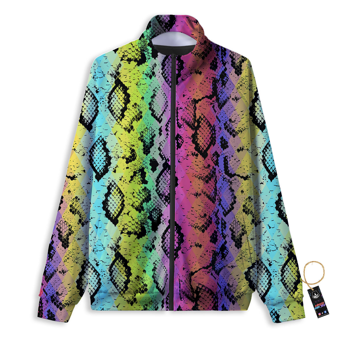 Snake Skin Psychedelic Print Track Jacket-grizzshop