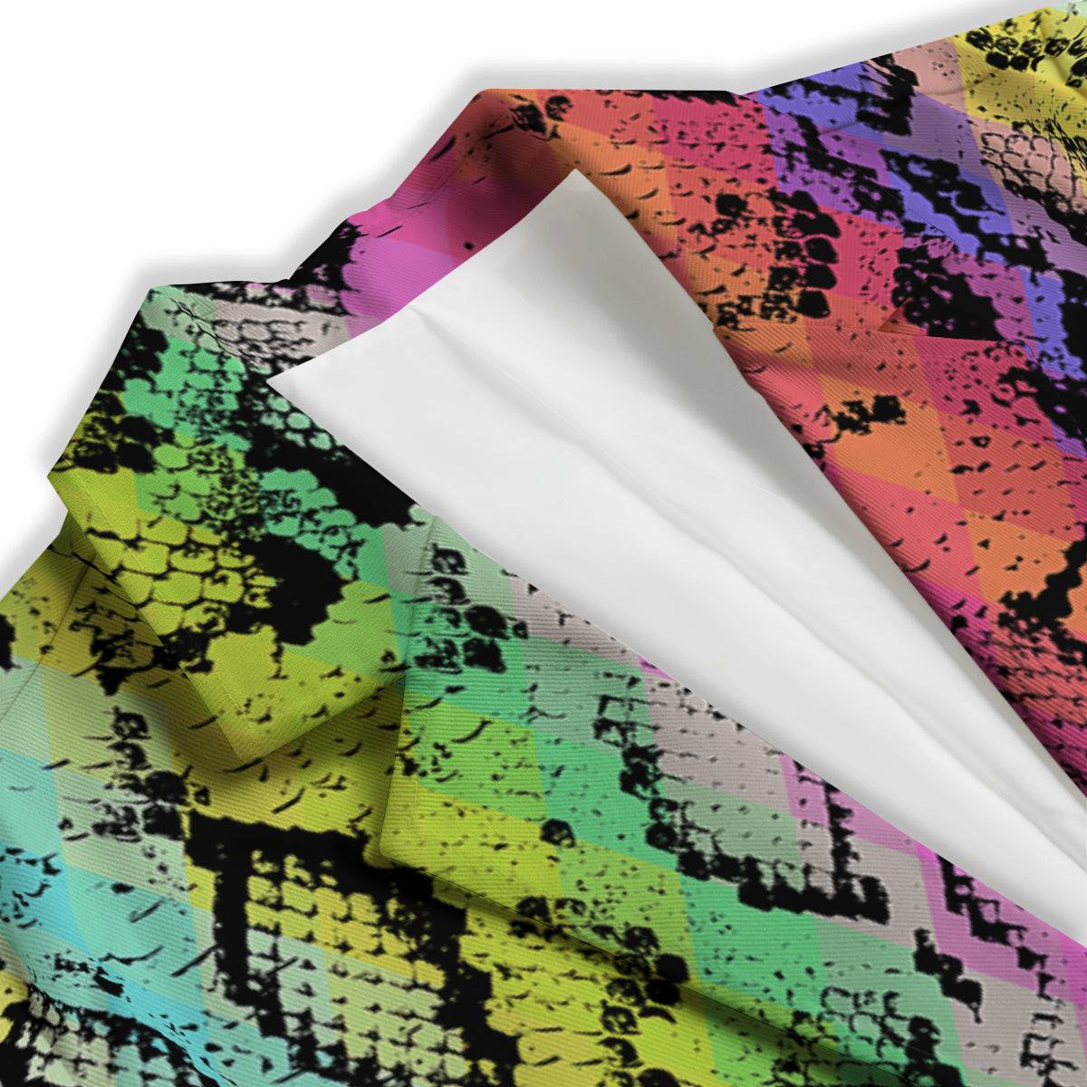 Snake Skin Psychedelic Print Women's Blazer-grizzshop