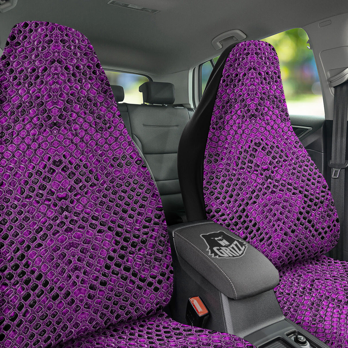 Snake Skin Purple Print Car Seat Covers-grizzshop