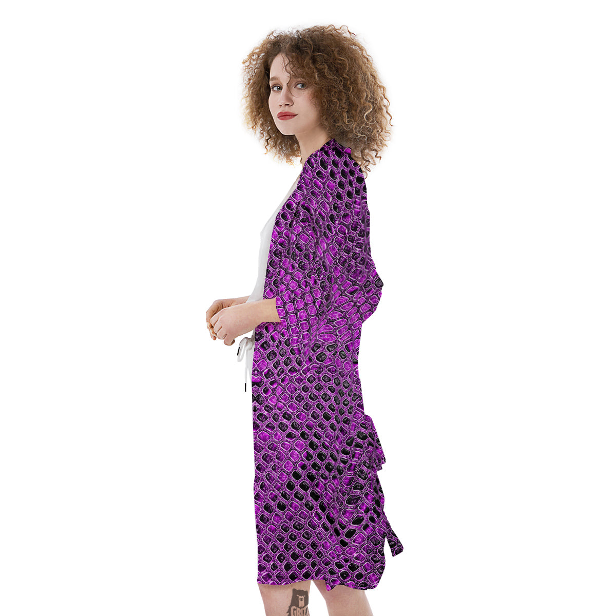 Snake Skin Purple Print Kimono-grizzshop