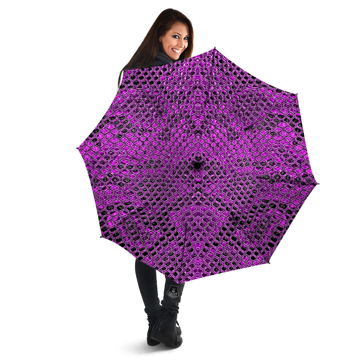 Snake Skin Purple Print Umbrella-grizzshop