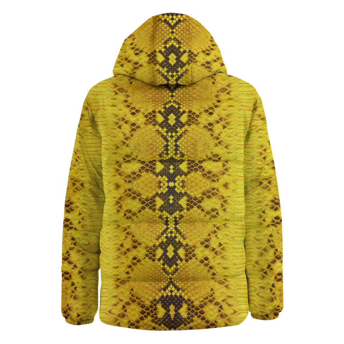 Snake Skin Yellow Print Down Jacket-grizzshop