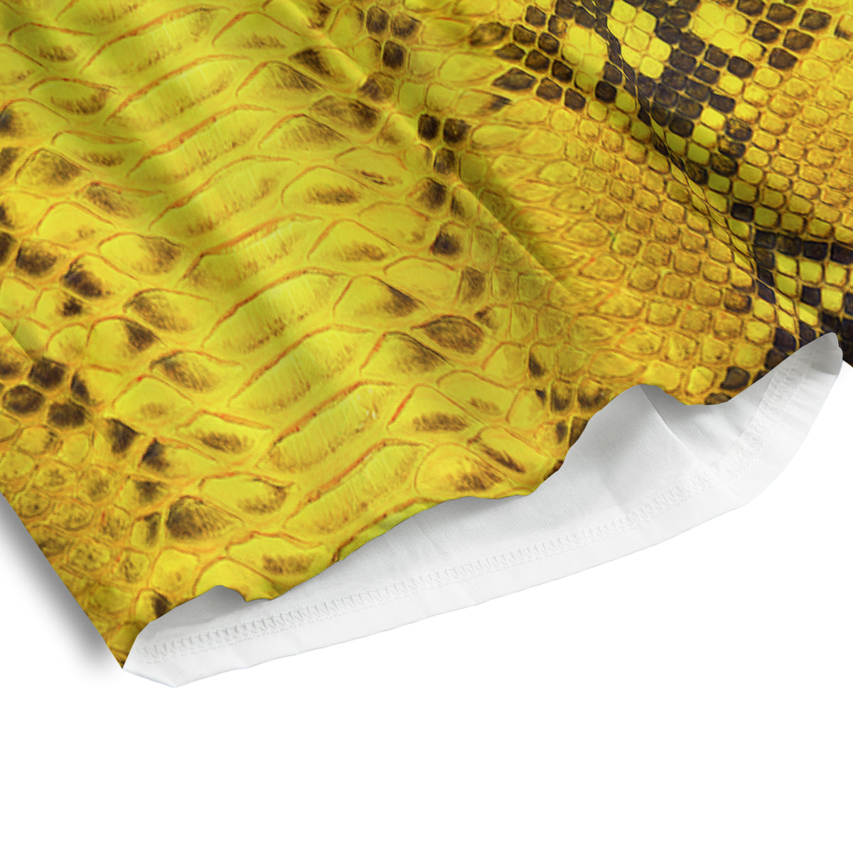 Snake Skin Yellow Print Men's Athletic Shorts