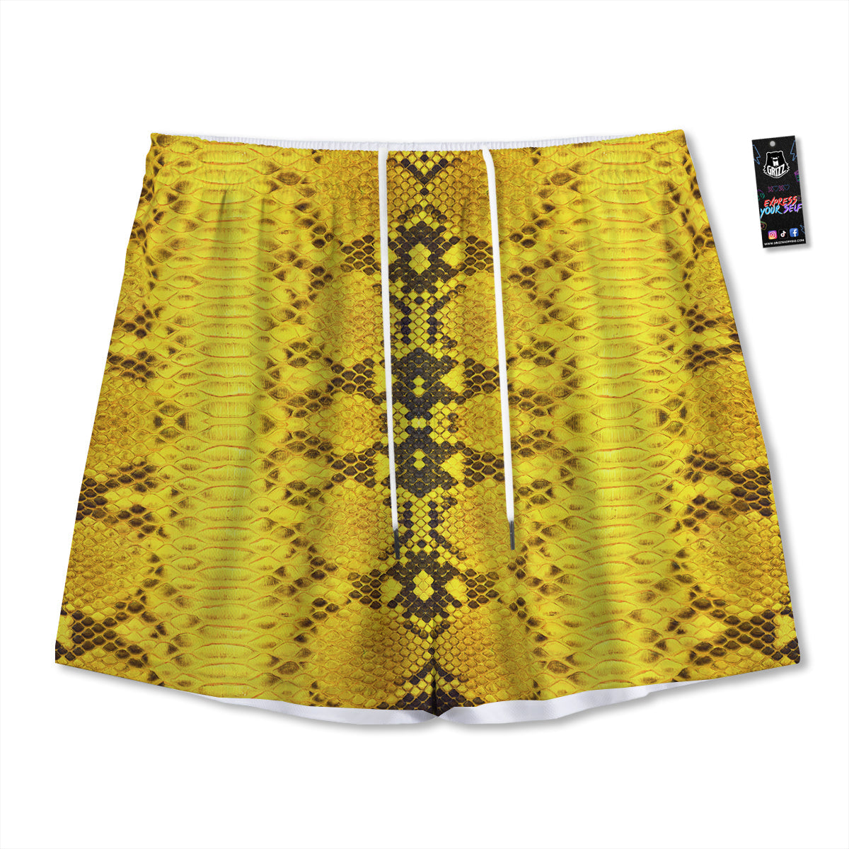 Sun And Gold Moon Print Mesh Shorts