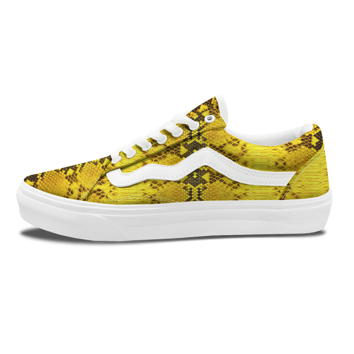 Snake Skin Yellow Print Skate Shoes-grizzshop
