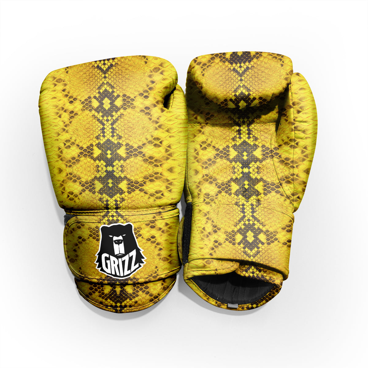 Snake Skin Yellow Print Pro Boxing Glove