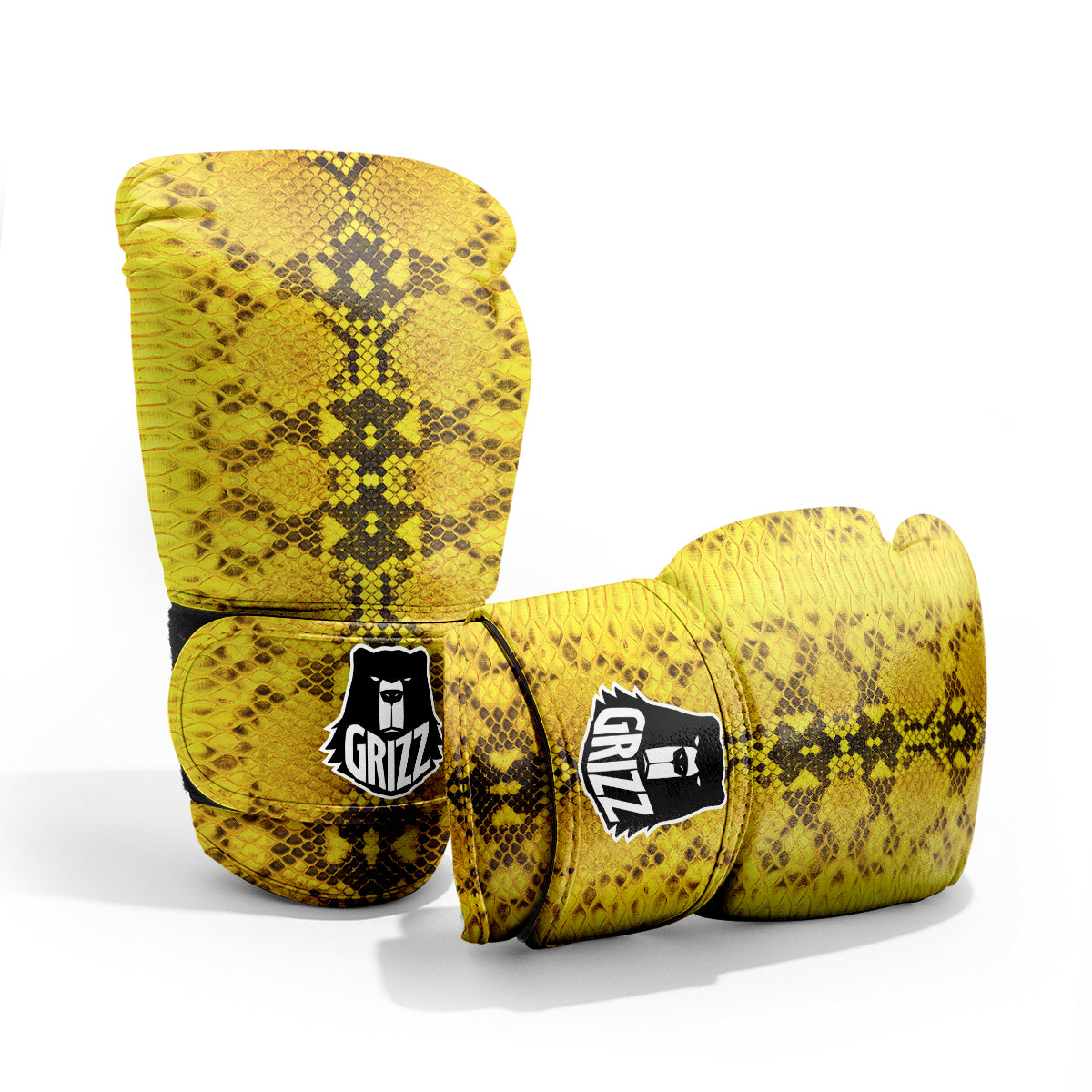 Snake Skin Yellow Print Pro Boxing Glove