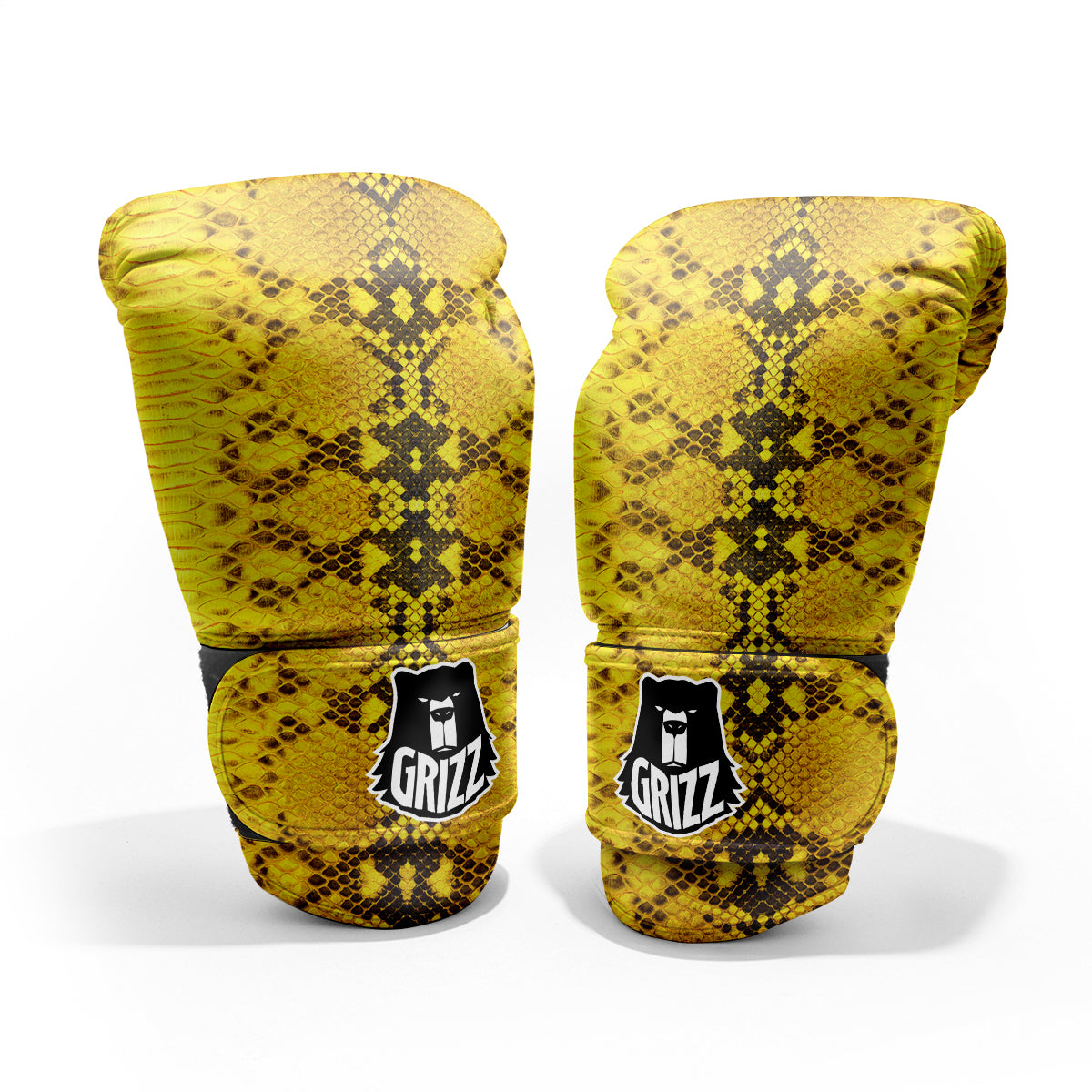Snake Skin Yellow Print Pro Boxing Glove