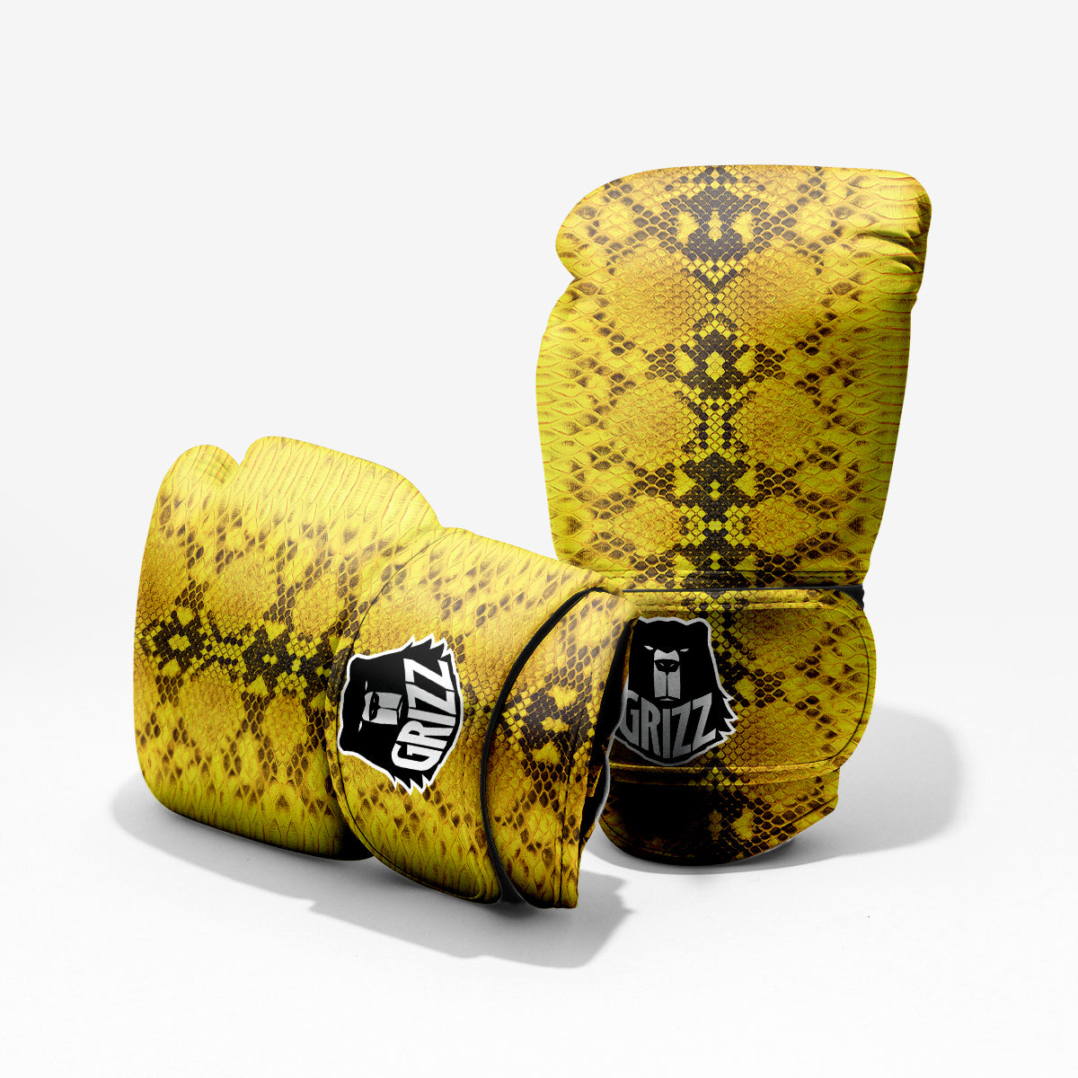 Snake Skin Yellow Print Pro Boxing Glove