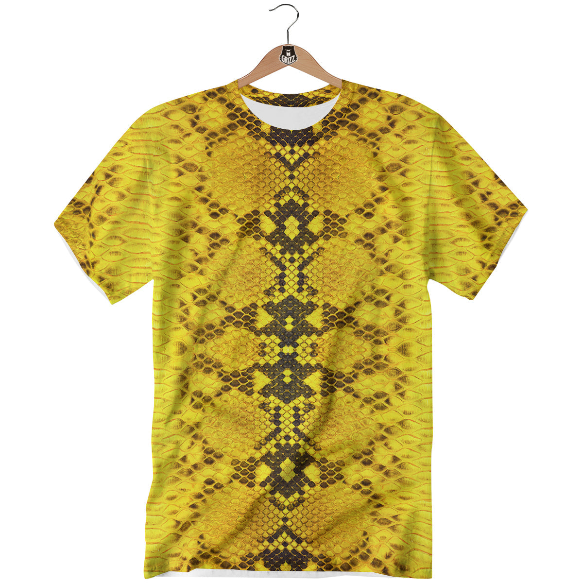 Snake Skin Yellow Print T-Shirt-grizzshop