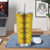 Snake Skin Yellow Print Tumbler-grizzshop