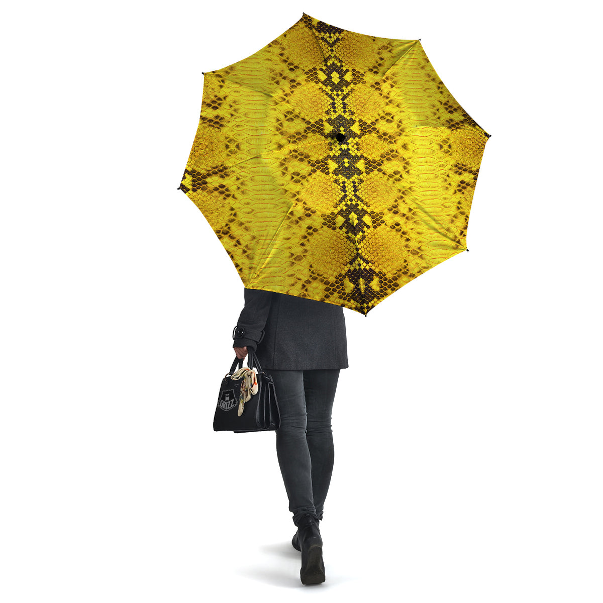 Snake Skin Yellow Print Umbrella-grizzshop