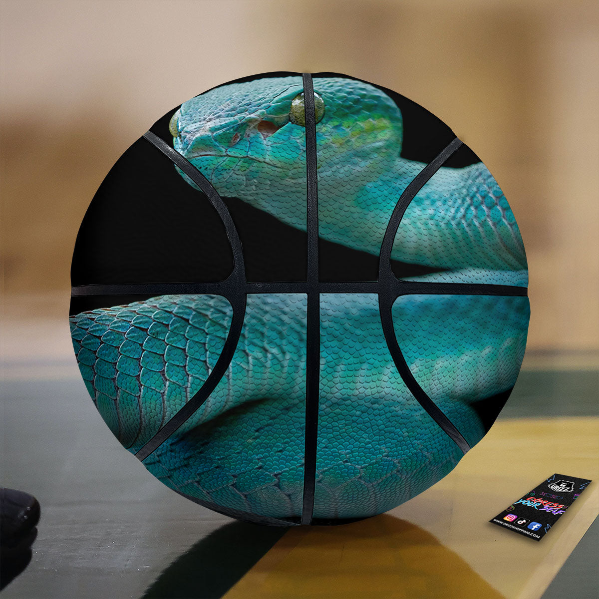 Snake Turquoise Print Basketball