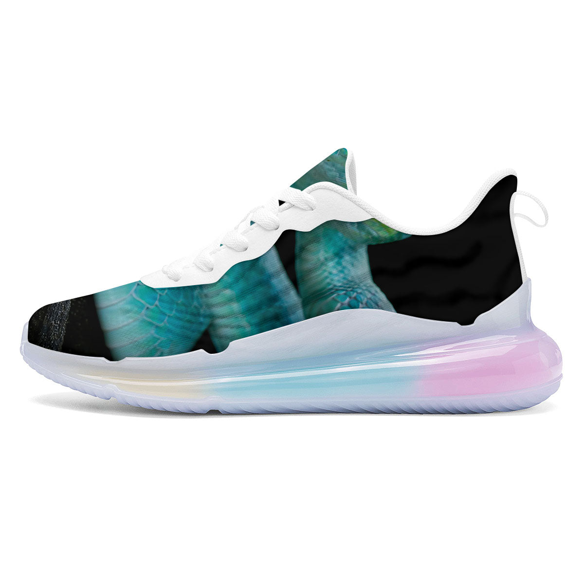 Snake Turquoise Print Running Sneakers-grizzshop