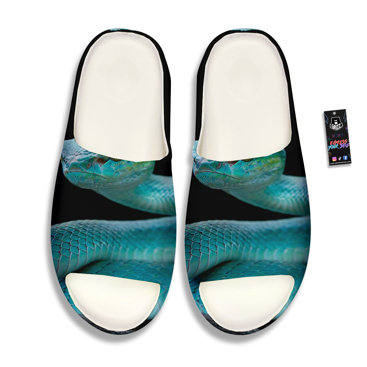 Snake Turquoise Print Sandals-grizzshop