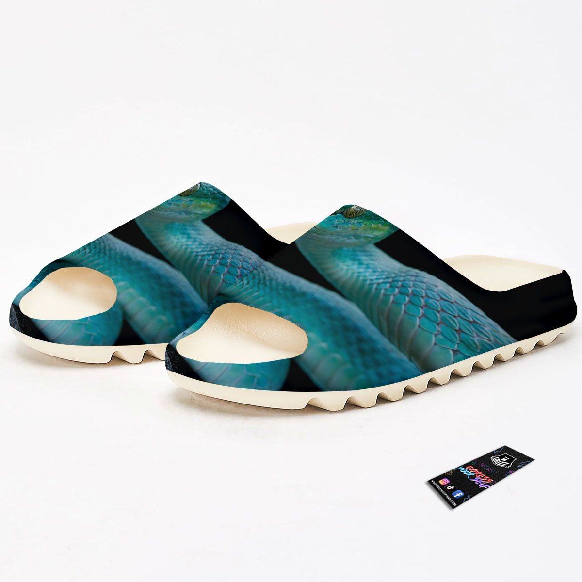 Snake Turquoise Print Sandals-grizzshop