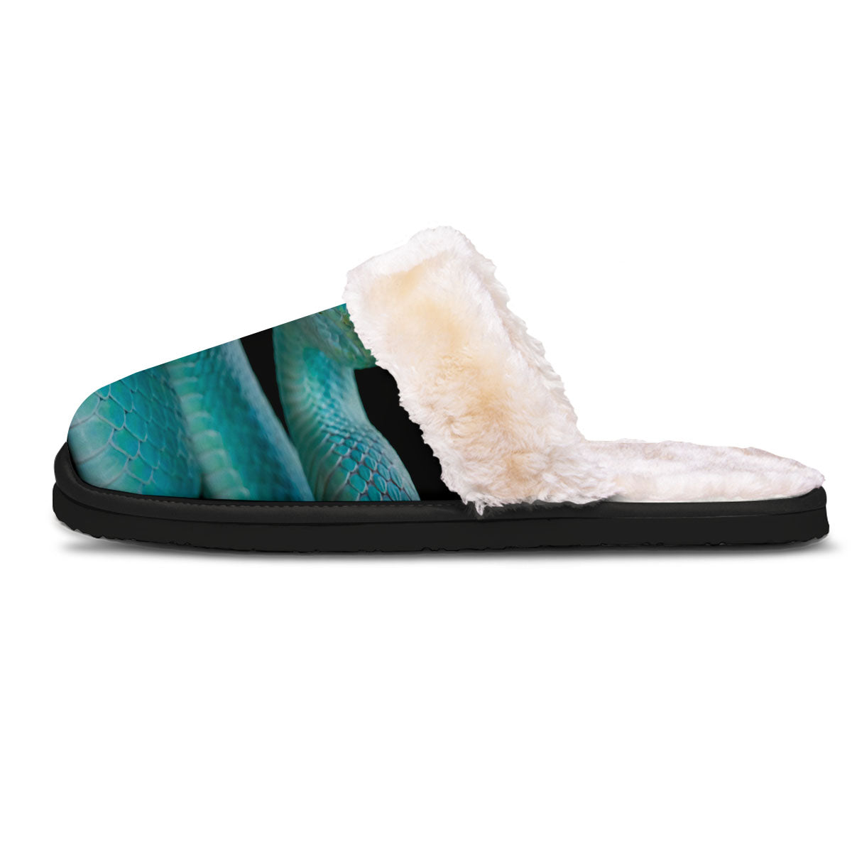 Snake Turquoise Print Slippers-grizzshop