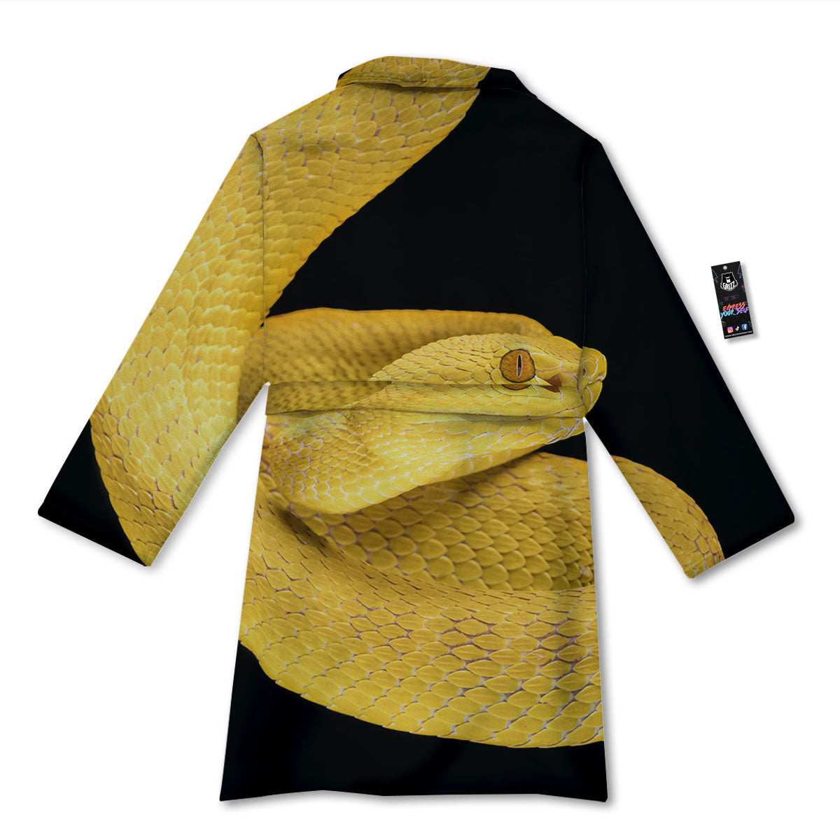 Snake Yellow Print Bathrobe-grizzshop